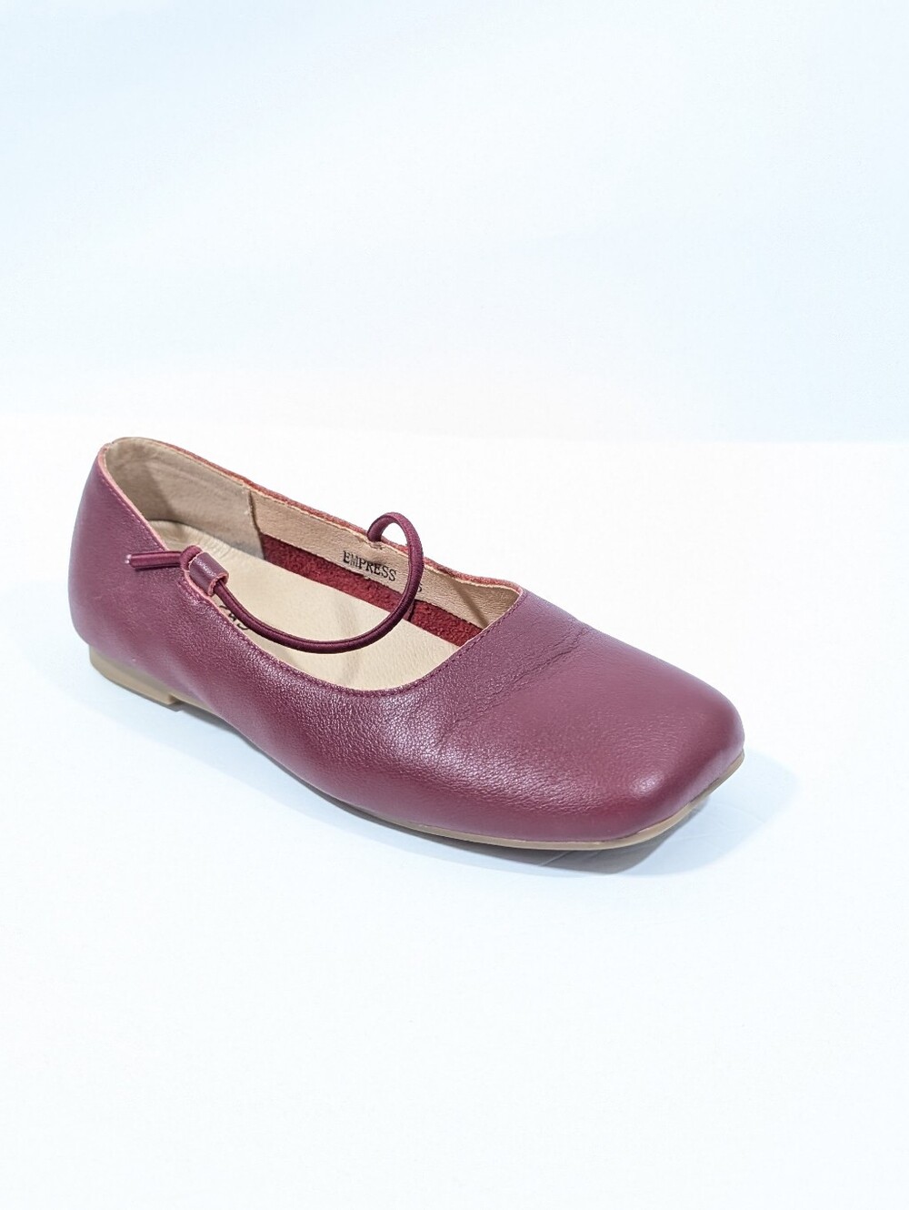 Empress Square Toe Flats Eu 36 Women Red Leather Shoes Slip on modern style Fall